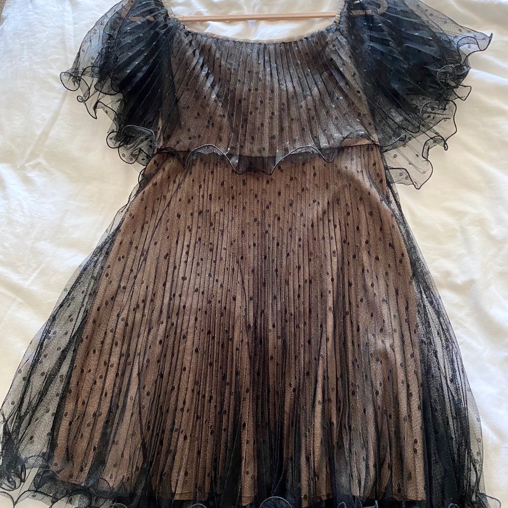 BCBG MaxAzria Black Sheer Cocktail Dress